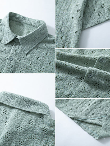 Delicate Cutout Textured Shirt