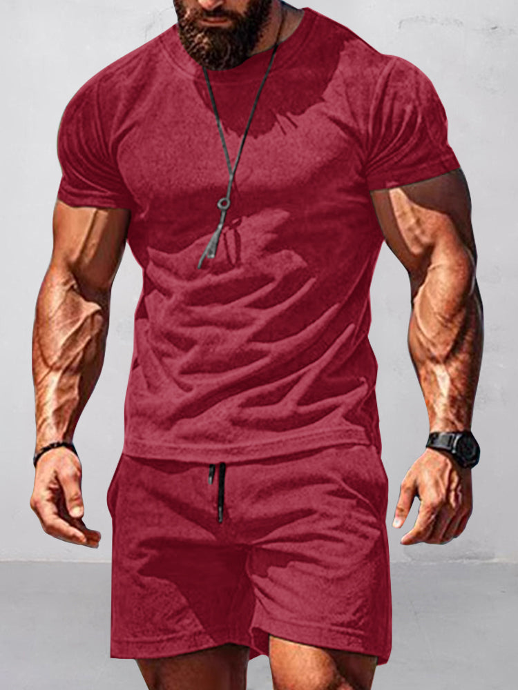Soft Suede T-Shirt Shorts Set