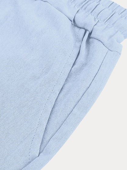 Modern Basic Cotton Shirt Shorts Set