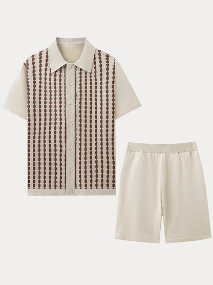 Casual Jacquard Knit 2-Piece Set
