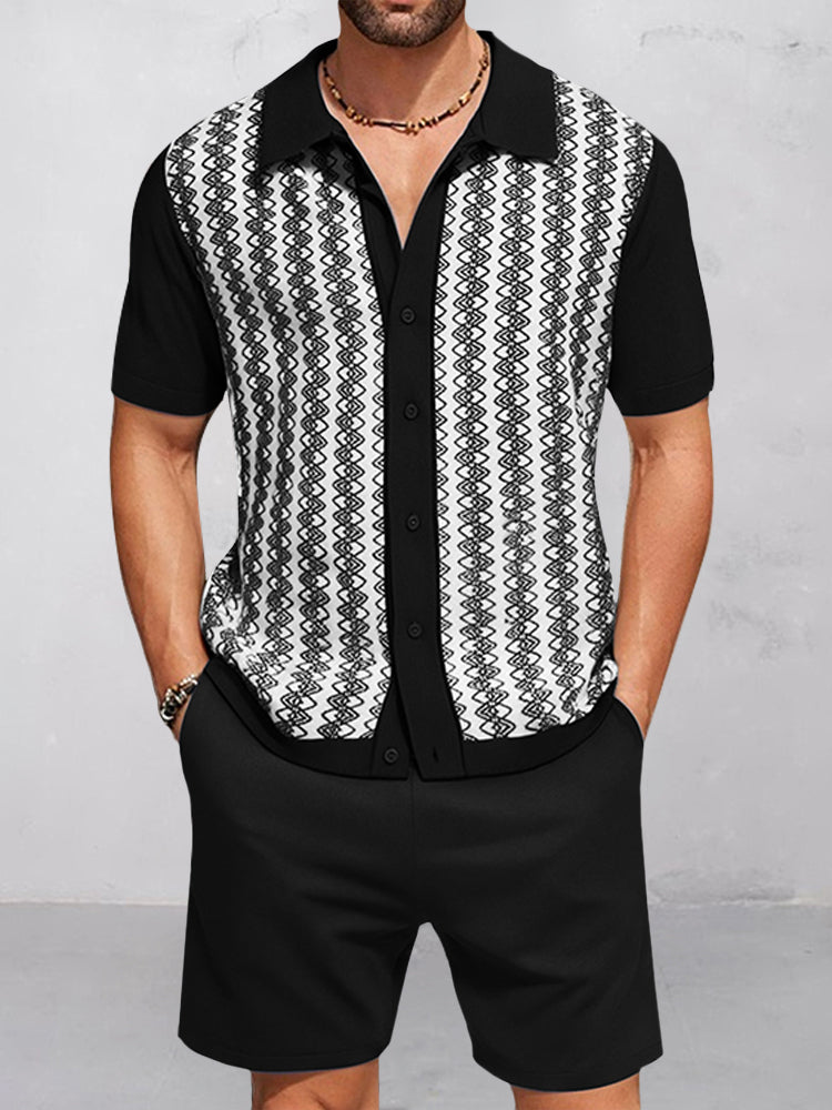 Modern Jacquard Knit 2-Piece Set