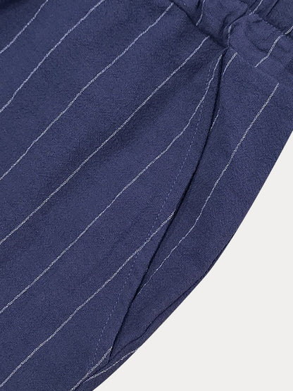 Comfort Cotton Stripe Shirt Shorts Set