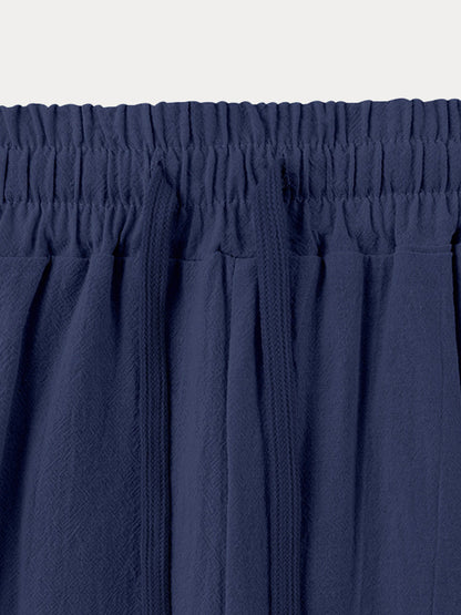 Casual 100% Cotton Drawstring Waist Pants