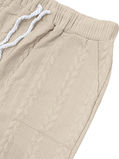 Casual Loose Fit Jacquard Jogging Pants