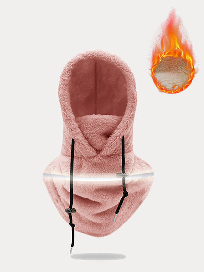 Windproof Fleece Hooded Ski Mask Face Cover Scarf