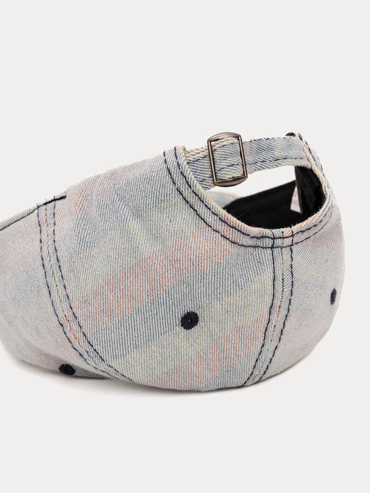 Distressed Washed Denim Baseball Cap