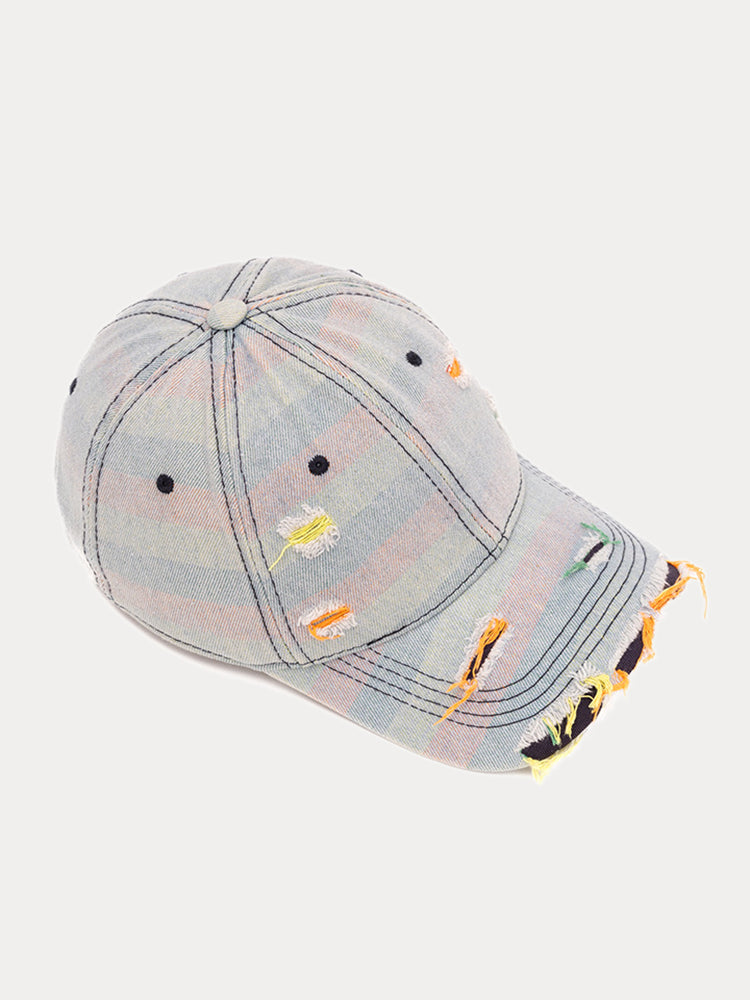 Distressed Washed Denim Baseball Cap