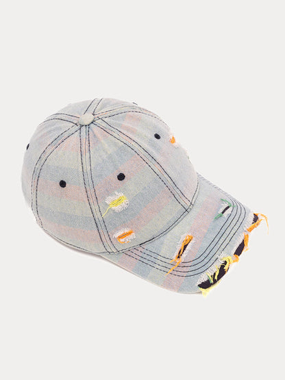 Distressed Washed Denim Baseball Cap