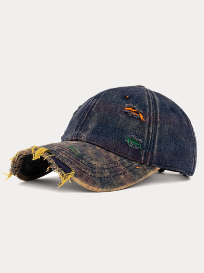 Distressed Washed Denim Baseball Cap