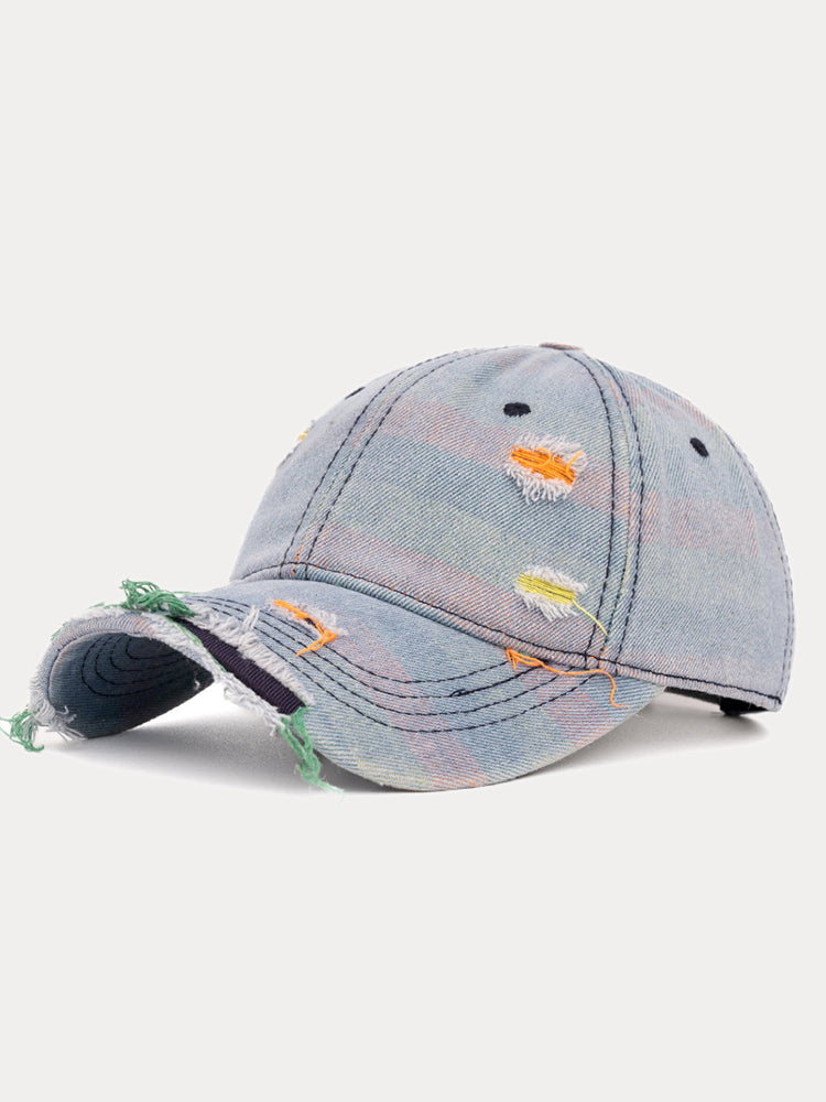 Distressed Washed Denim Baseball Cap