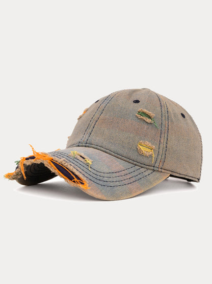 Distressed Washed Denim Baseball Cap