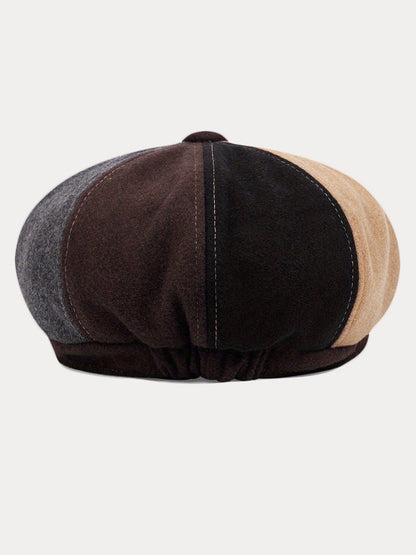 Vintage-Inspired Cotton Blend Newsboy Cap