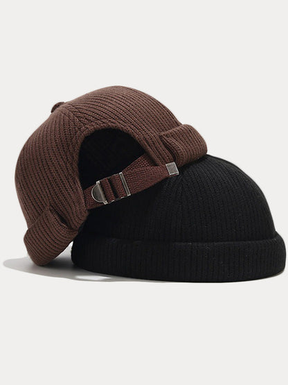 Vintage-Inspired Knit Brimless Beanie Hat