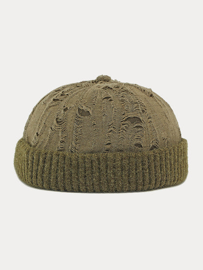 Stylish Knit Distressed Beanie Hat