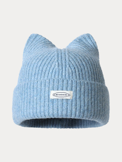Fashion Plush Meowing Label Beanie