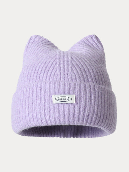 Fashion Plush Meowing Label Beanie