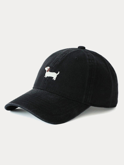 Casual Embroidered Sausage Dog Cotton Baseball Cap