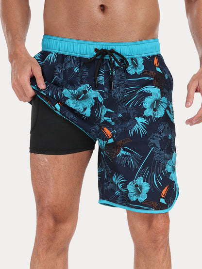 Men's Quick-Dry Printed Swim Trunks