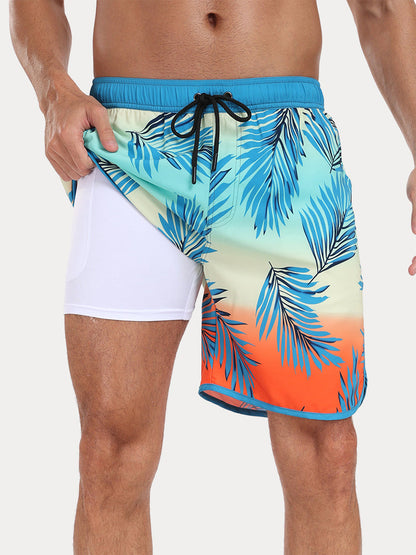 Men's Quick-Dry Printed Swim Trunks