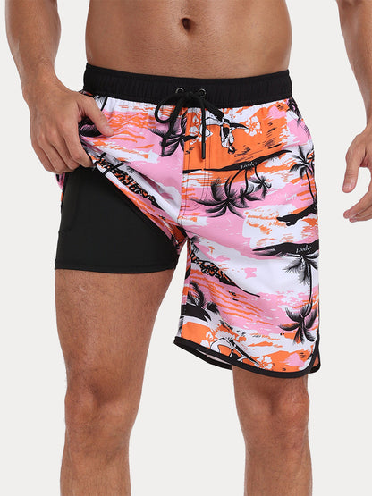 Men's Quick-Dry Printed Swim Trunks
