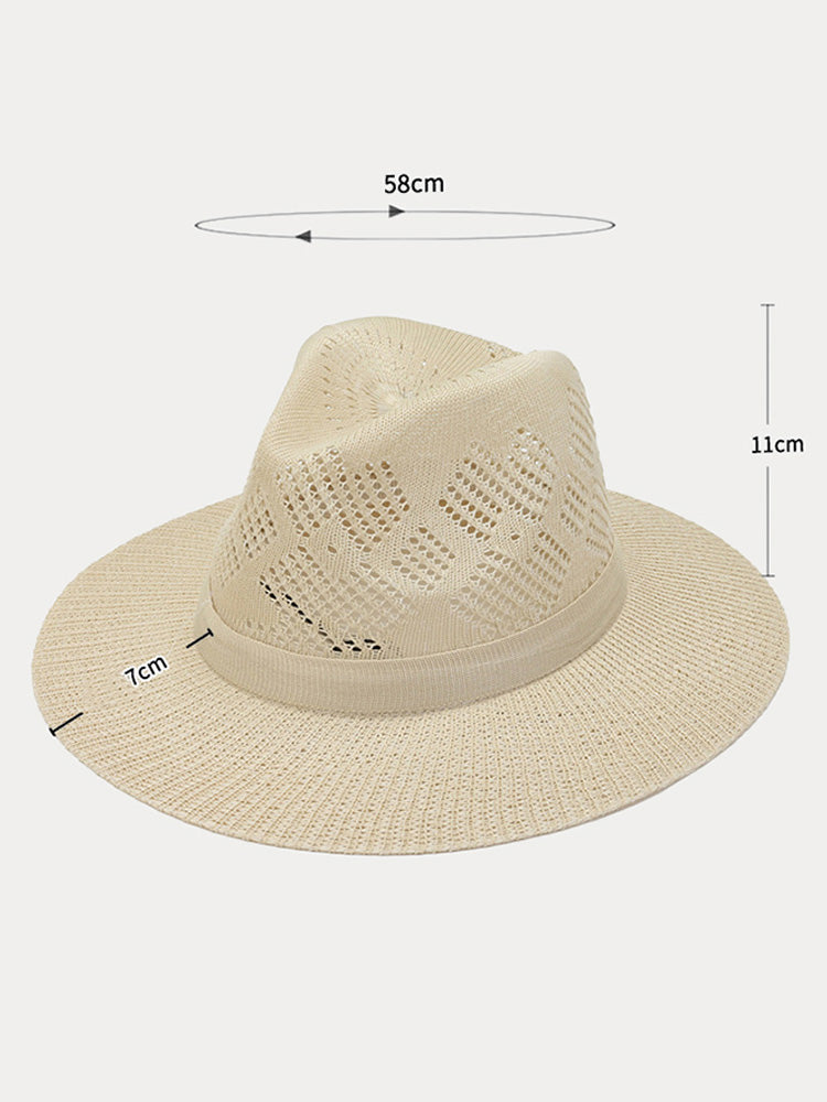The Classic Linen Straw Flat Brim Fedora
