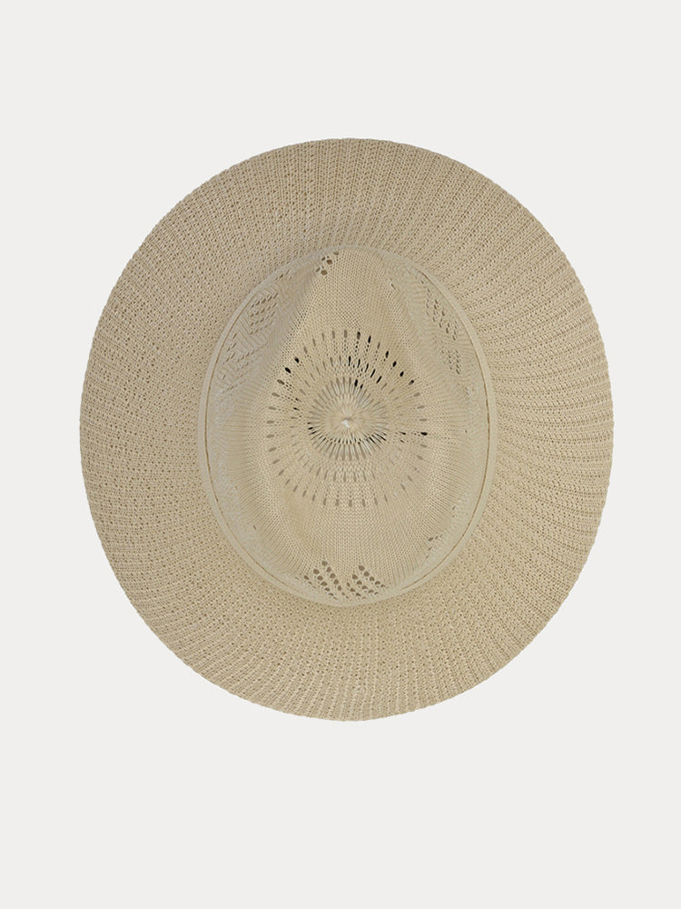 The Classic Linen Straw Flat Brim Fedora