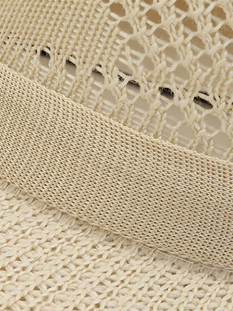 The Classic Linen Straw Flat Brim Fedora