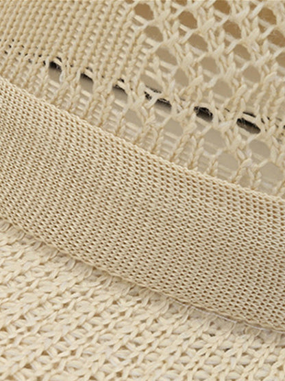 The Classic Linen Straw Flat Brim Fedora