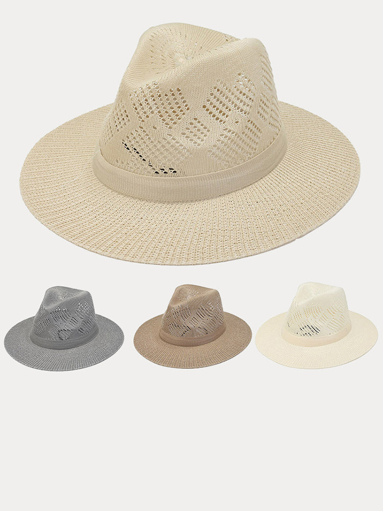 The Classic Linen Straw Flat Brim Fedora