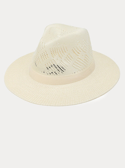 The Classic Linen Straw Flat Brim Fedora