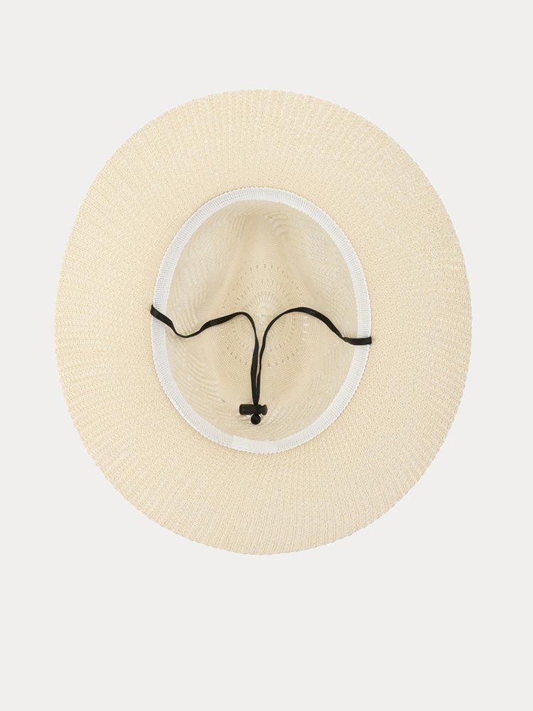 The Classic Linen Straw Flat Brim Fedora
