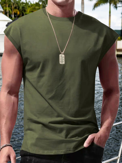 Men's Minimalist Drop Shoulder Sleeveless Tee