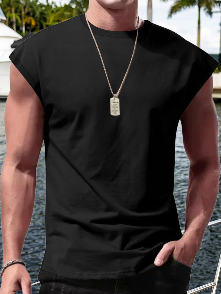 Men's Minimalist Drop Shoulder Sleeveless Tee