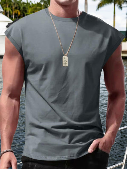 Men's Minimalist Drop Shoulder Sleeveless Tee