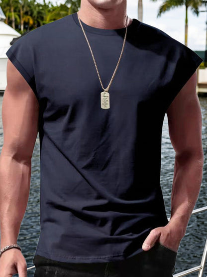 Men's Minimalist Drop Shoulder Sleeveless Tee