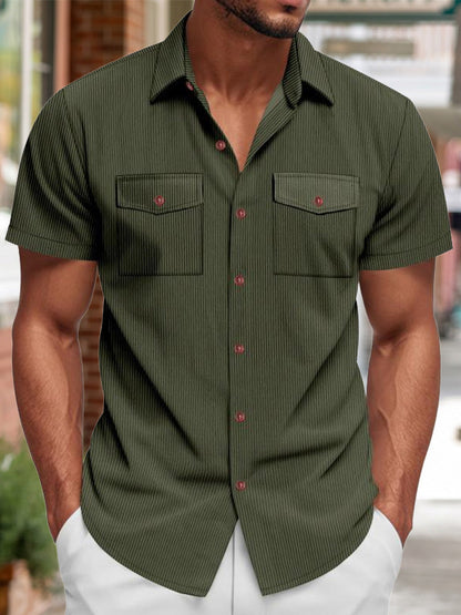 Men's Relaxed Ribbed Knit Short Sleeve Shirt