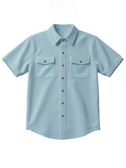 Men's Relaxed Ribbed Knit Short Sleeve Shirt