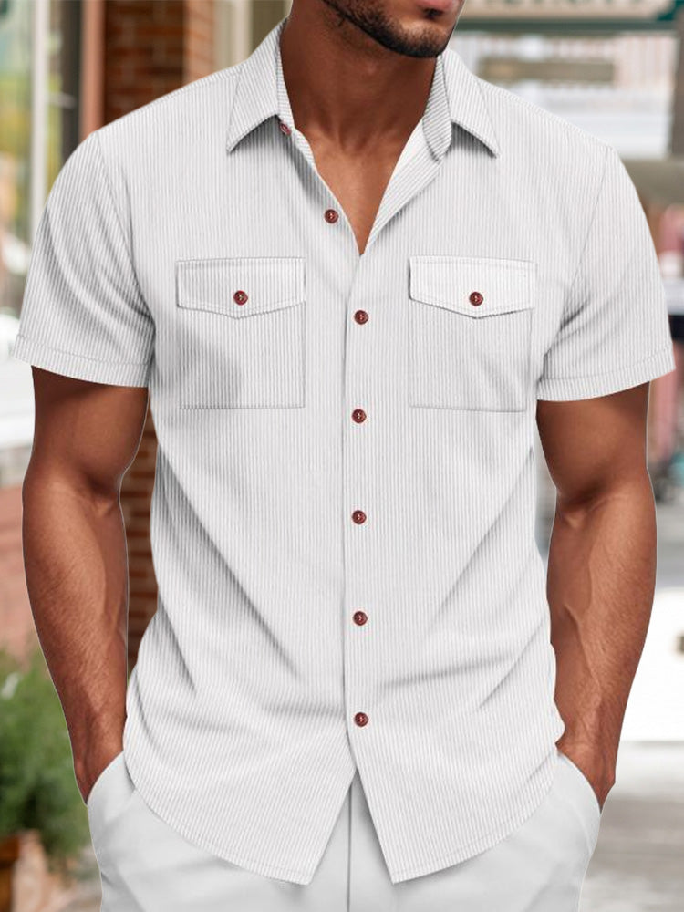 Men's Relaxed Ribbed Knit Short Sleeve Shirt