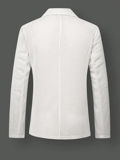 Men's Relaxed Hollow-Out Mesh Blazer