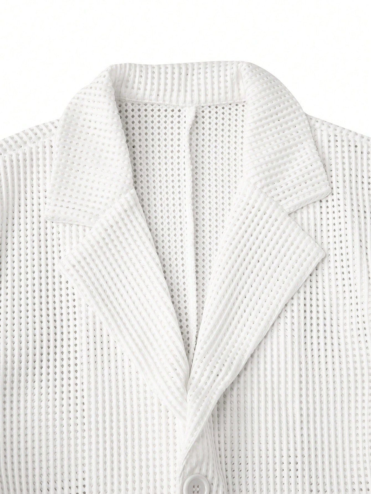 Men's Relaxed Hollow-Out Mesh Blazer