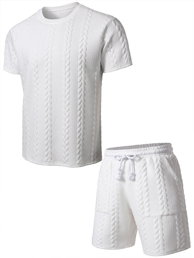 Drawstring Shorts Textured Casual Outfit