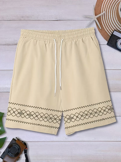 Men's Ethnic Print Shirt and Shorts Set