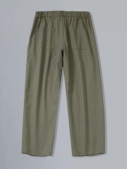 Pleated Wide Leg Washed Linen Pants