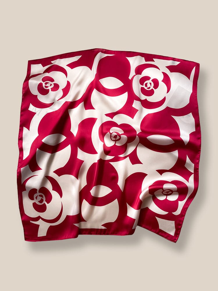 Sky-Friendly Printed Square Silk Scarf