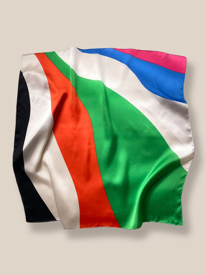 Sky-Friendly Printed Square Silk Scarf