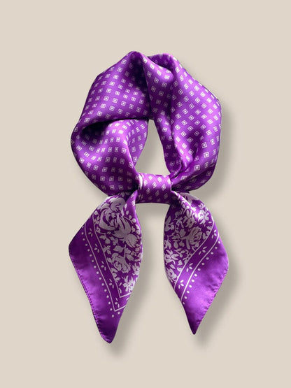 Sky-Friendly Printed Square Silk Scarf