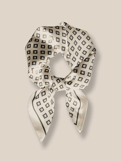 Sky-Friendly Printed Square Silk Scarf