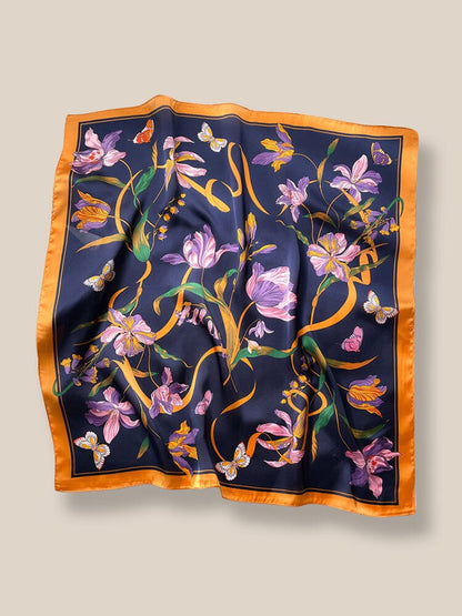 Stylish Printed Square Silk Scarf