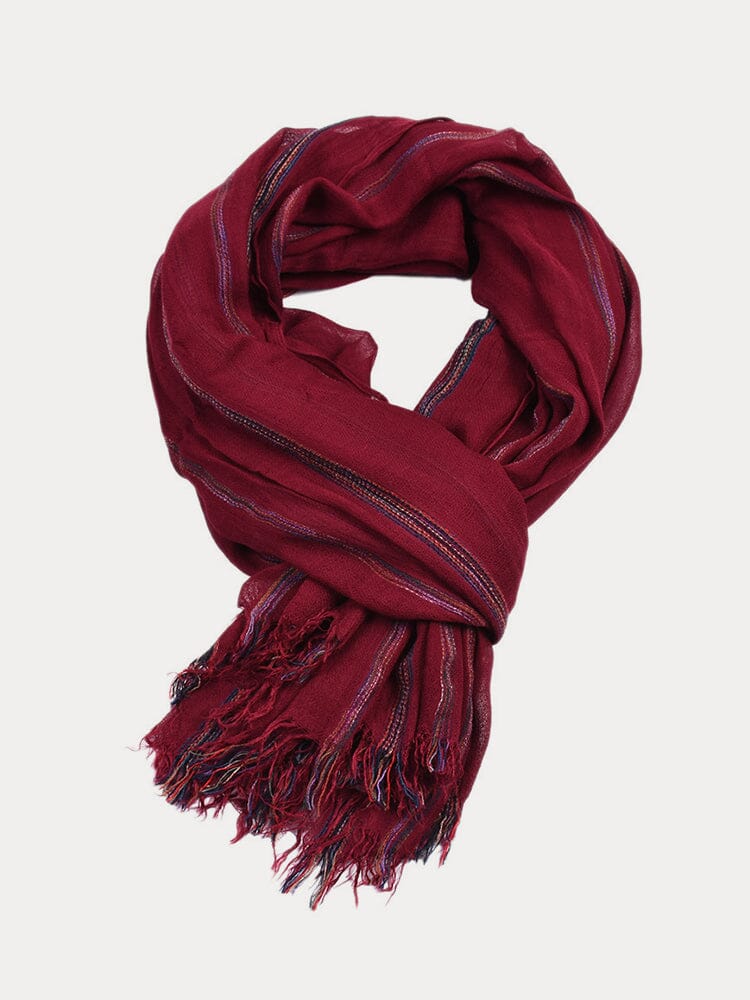 Soft Stripe Tassel Scarf