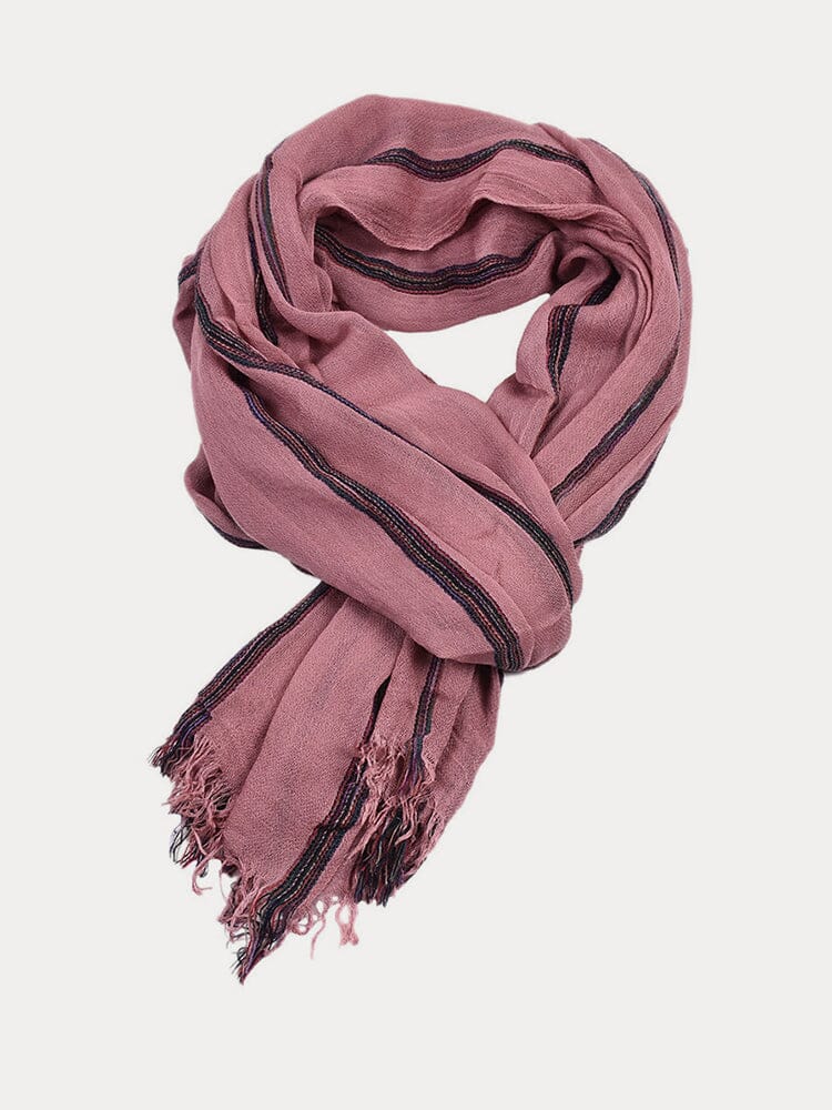 Soft Stripe Tassel Scarf